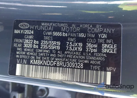 2024 Hyundai Ioniq 5 Sel z USA, uszkodzony, nr VIN KM8KNDDF8RU309328